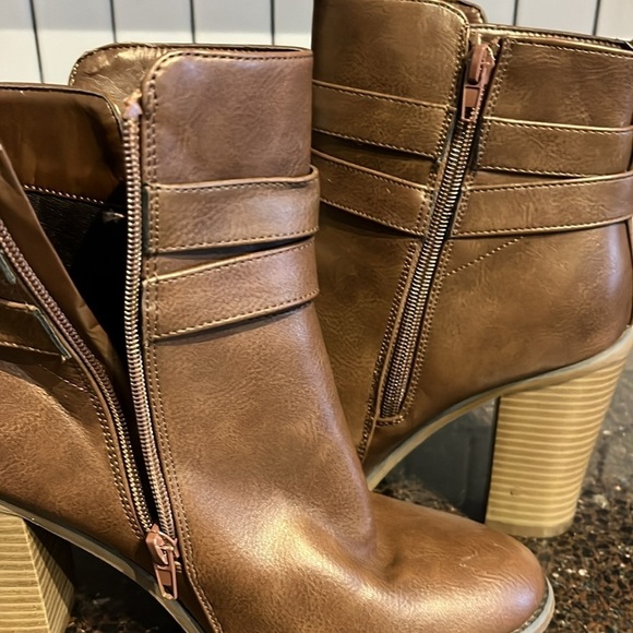 George women’s brown zipper high heels ankle boot, size 8 - Picture 10 of 10